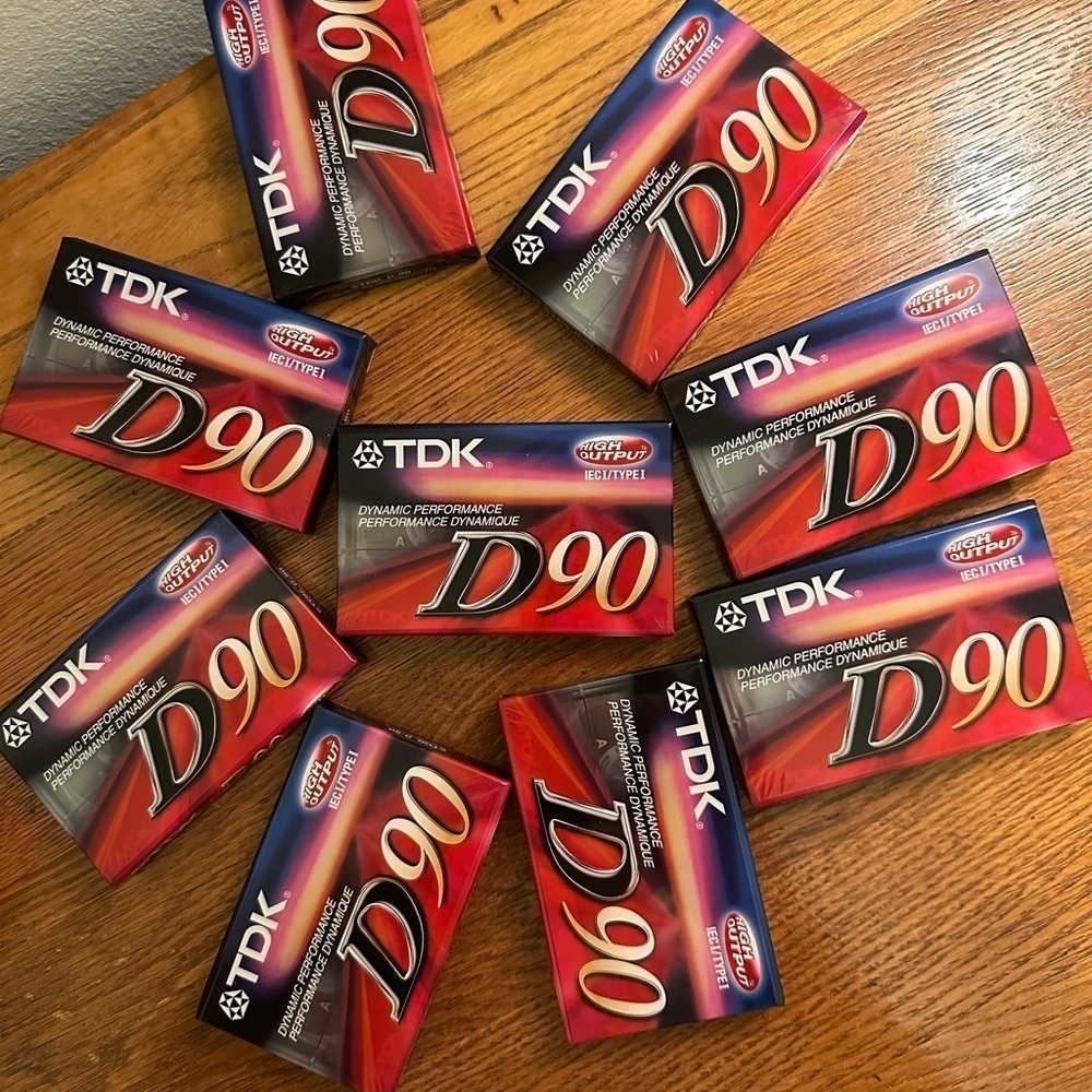 TDK D90 High Output IECI/Type I Blank Audio Cassette Tapes Lot of 9 - NEW Sealed
